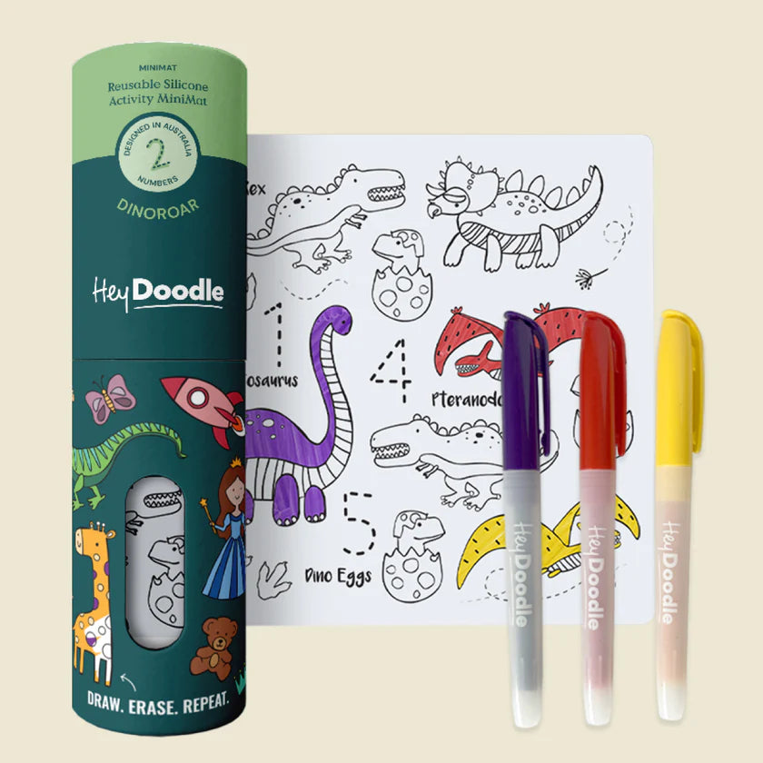 Hey Doodle Mini Colouring Mat - Dino Roar