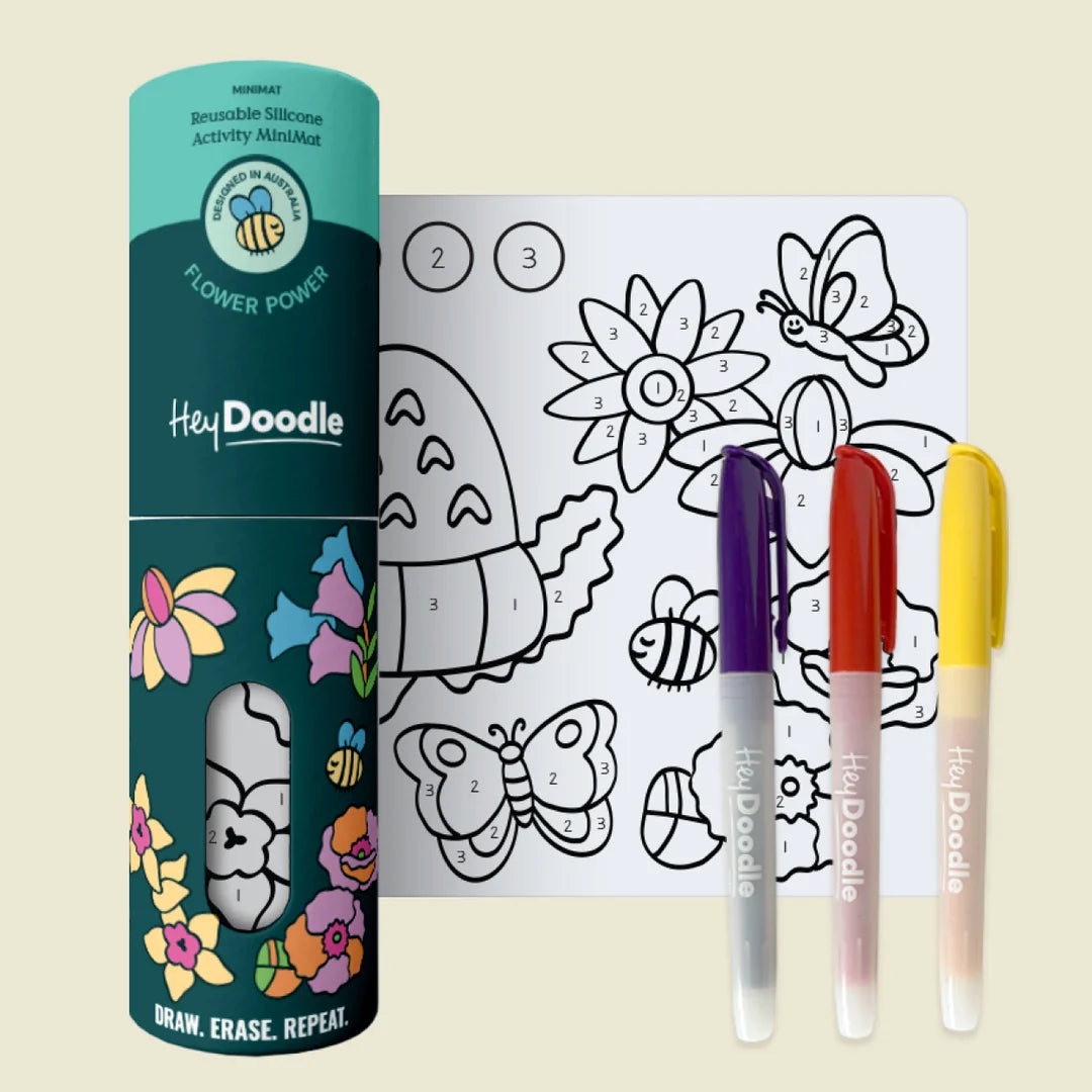 Hey Doodle Mini Colouring Mat - Flower Power