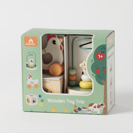 Zookabee 3-in-1 Farm Animals Wooden Set