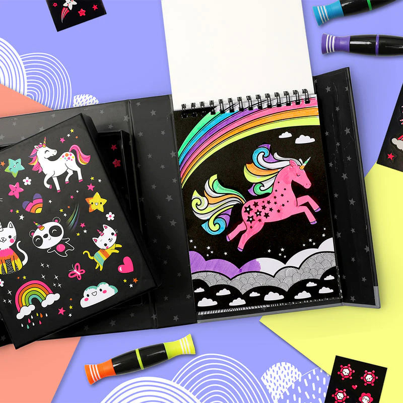 Tiger Tribe Neon Colouring Set - Unicorns and Friends