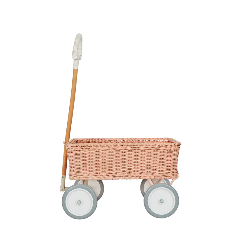 Olliella Rattan Wonder Wagon - Rose