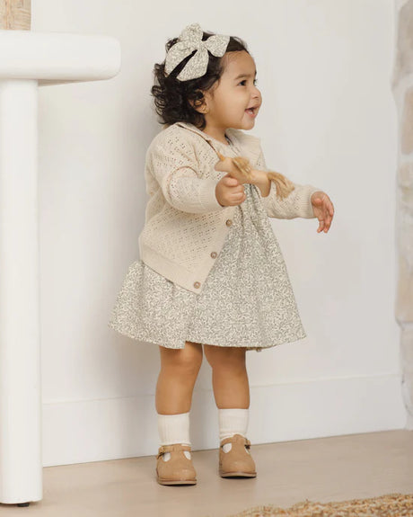 Quincy Mae Ruffle Collar Cardigan - Natural