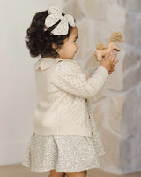 Quincy Mae Ruffle Collar Cardigan - Natural