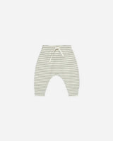 Quincy Mae Drawstring Pant - Sage Stripe