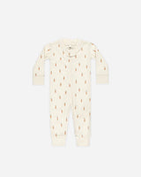 Quincy Mae Zip Longsleeve Sleeper - Carrots