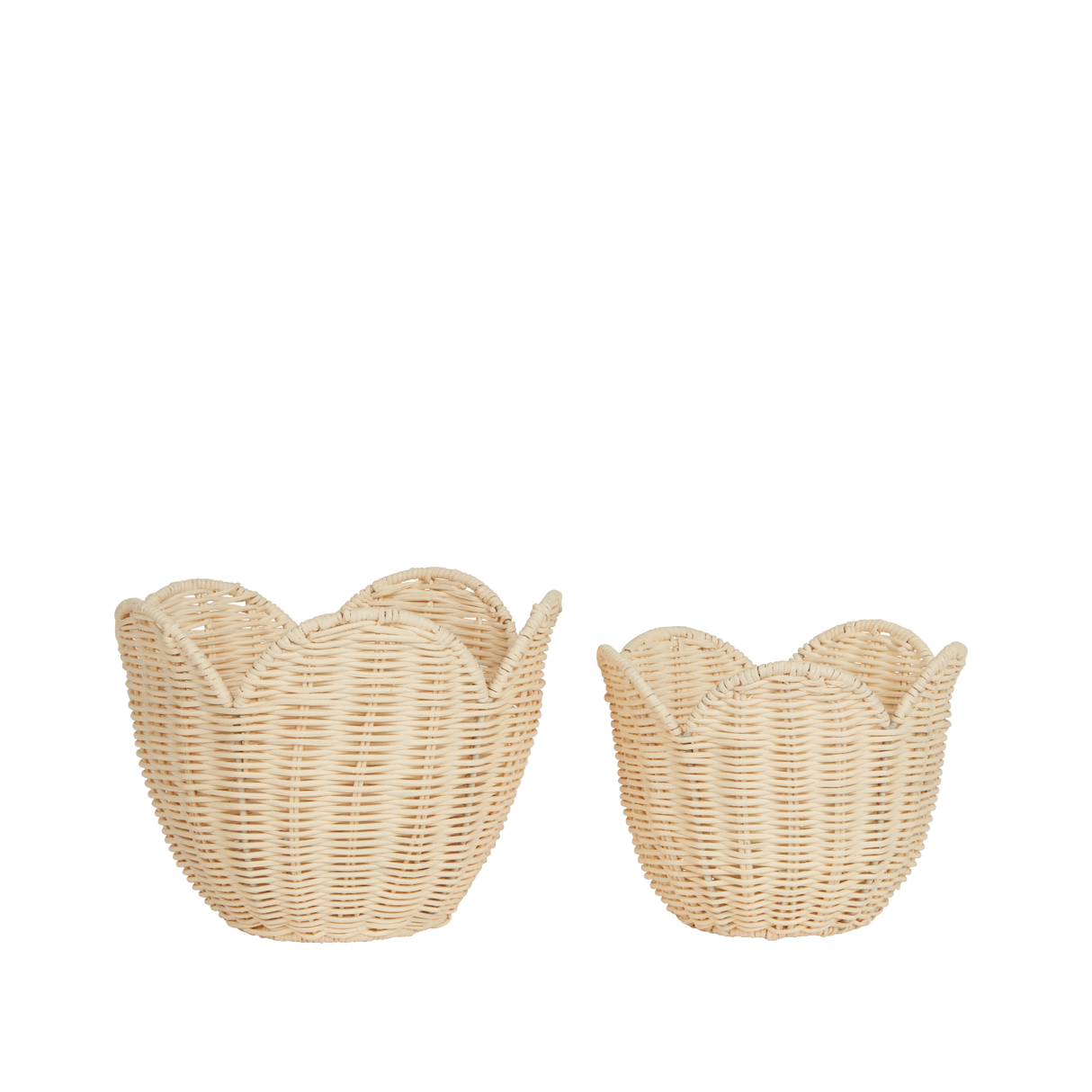 Olli Ella Rattan Lily Basket Set - Buttercream