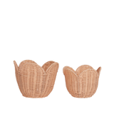 Olli Ella Rattan Lily Basket Set - Seashell Pink