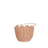 Olli Ella Rattan Tulip Carry Basket - Seashell Pink