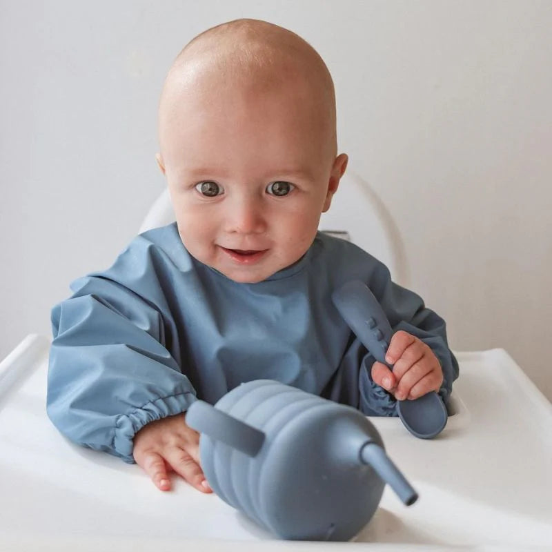 All4Ella Recycled Long Sleeve Bib - Blue