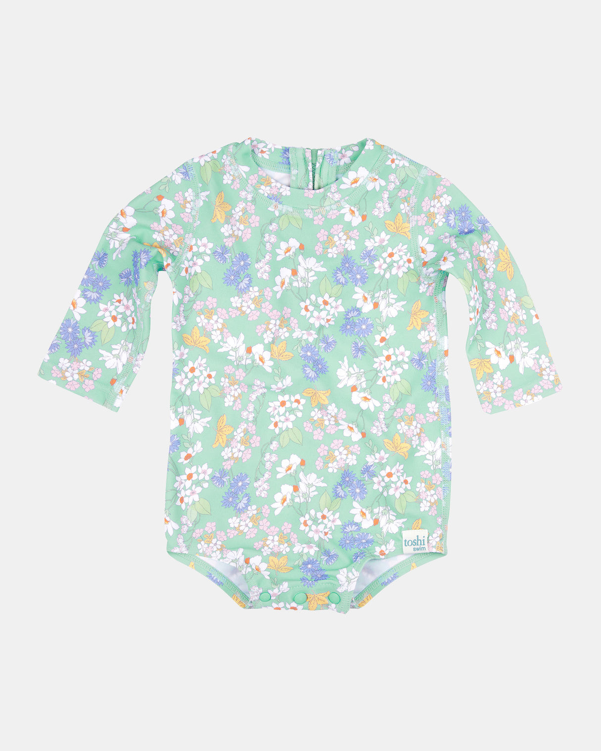 Toshi Swim Long Sleeve Onesie - Sea Blossom