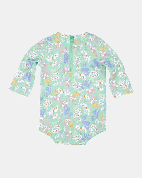 Toshi Swim Long Sleeve Onesie - Sea Blossom