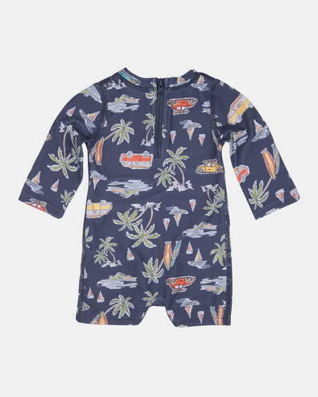 Toshi Swim Long Sleeve Onesie - Surf Twilight