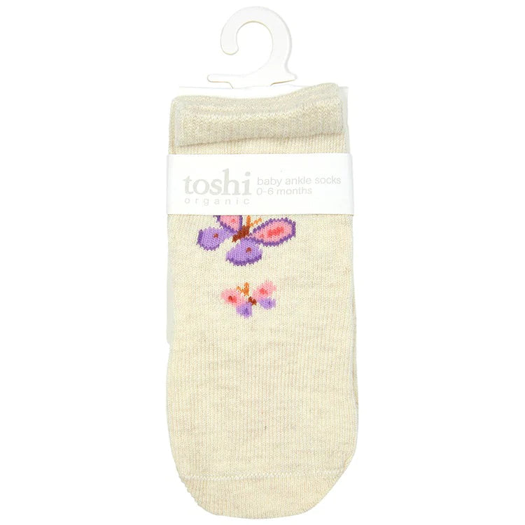 Toshi Organic Ankle Socks - Butterfly Bliss