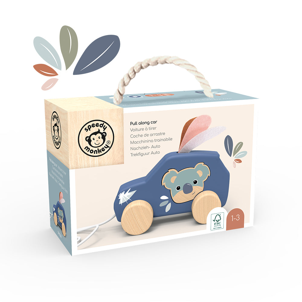 Speedy Monkey Pull Along Car