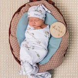 Snuggle Hunny Jersey Wrap + Beanie Set - Duck Pond