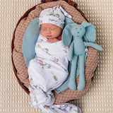 Snuggle Hunny Jersey Wrap + Beanie Set - Duck Pond