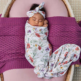 Snuggle Hunny Jersey Wrap & Headband - Meadow