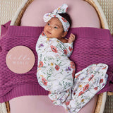 Snuggle Hunny Jersey Wrap & Headband - Meadow