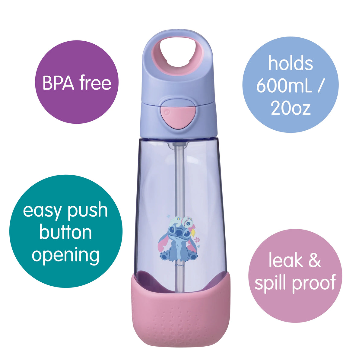 b.box Tritan Drink Bottle 600ml - Stitch