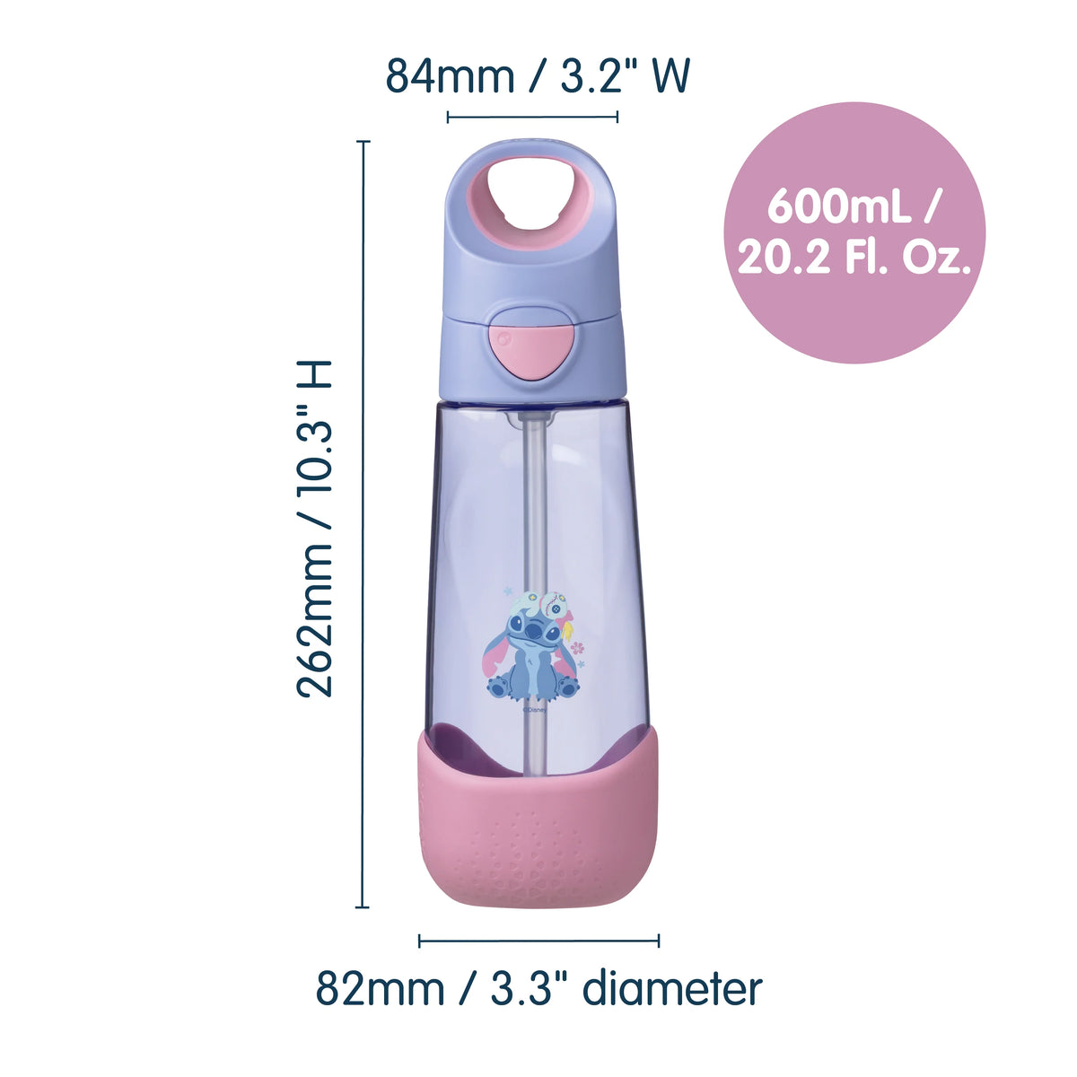 b.box Tritan Drink Bottle 600ml - Stitch