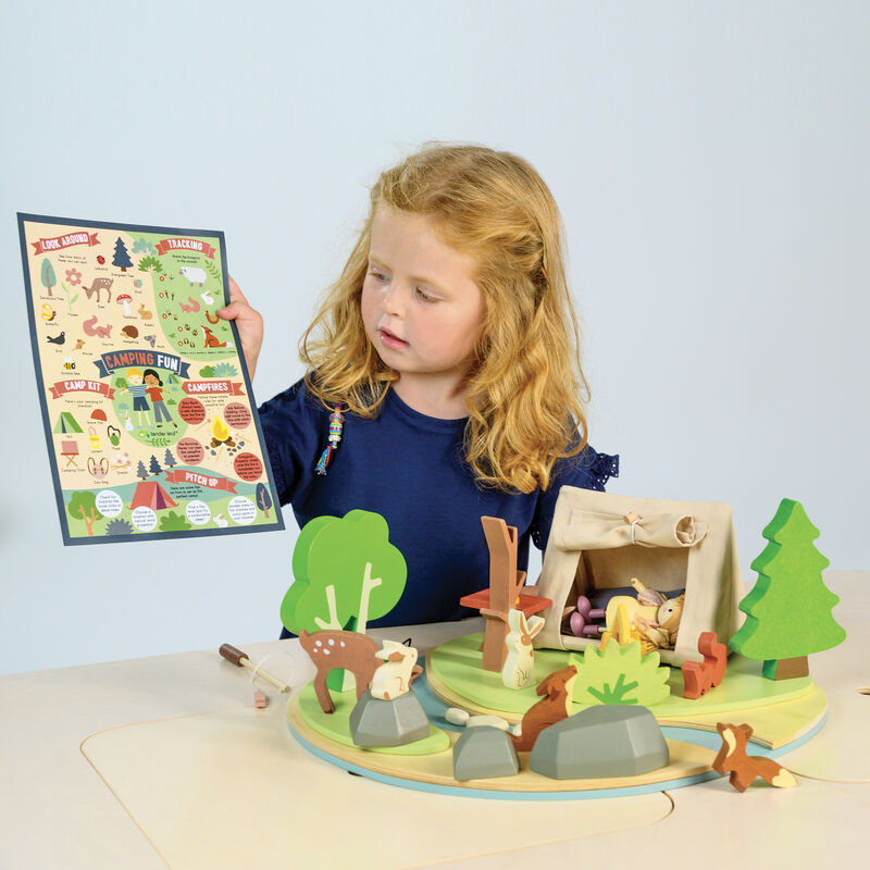 Tender Lead Wildlife Camping Playset