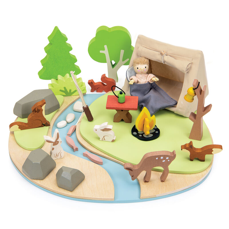Tender Lead Wildlife Camping Playset