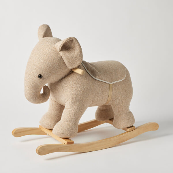 Jiggle + Giggle Rocking Tweed Elephant