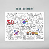 Hey Doodle Reusable Colouring Mat - Toot Toot Honk