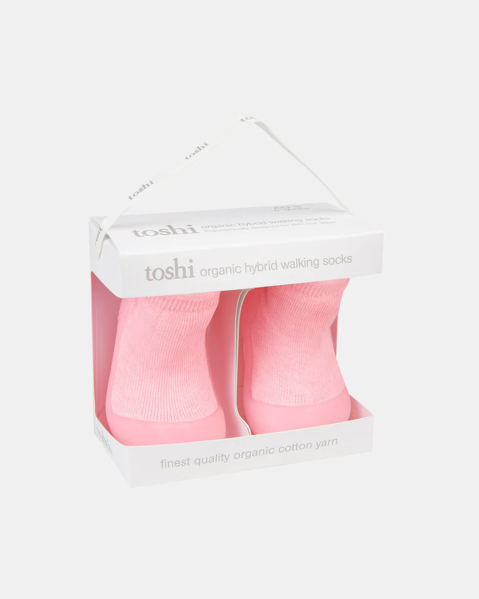 Toshi Organic Hybrid Walking Socks Dreamtime Footsteps - Carmine