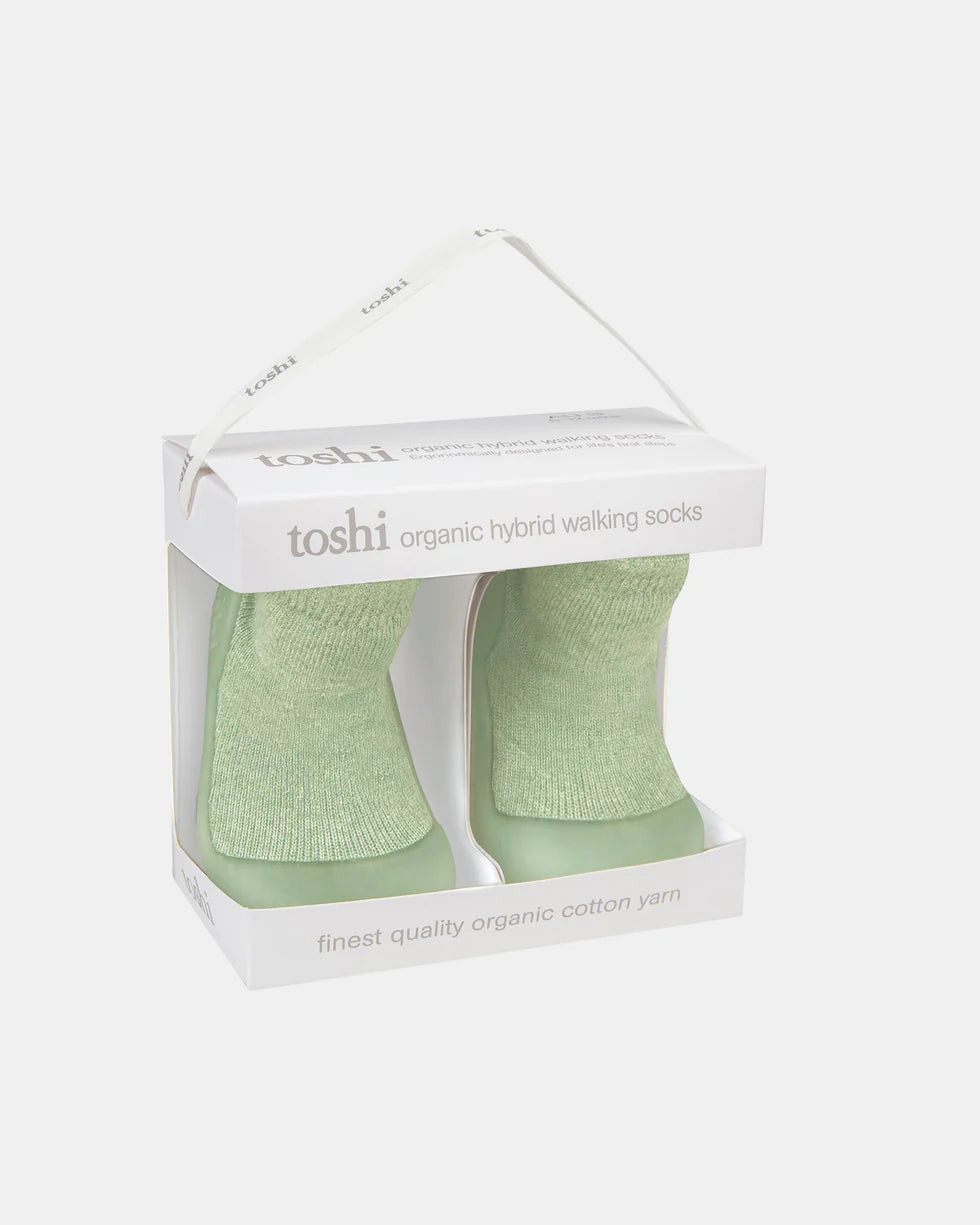 Toshi Organic Hybrid Walking Socks Dreamtime Footsteps - Matcha