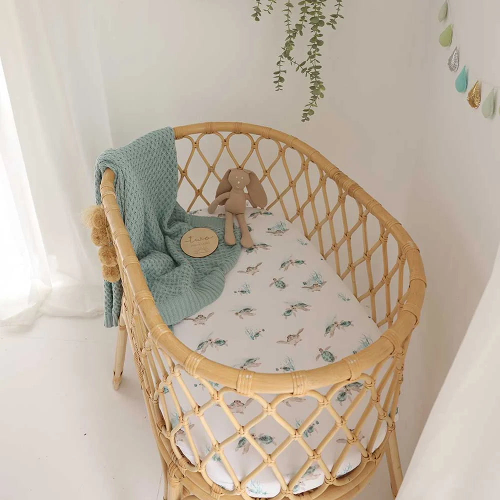 Snuggle Hunny Organic Bassinet Sheet / Change Pad Cover - Turtle