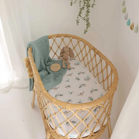 Snuggle Hunny Organic Bassinet Sheet / Change Pad Cover - Turtle