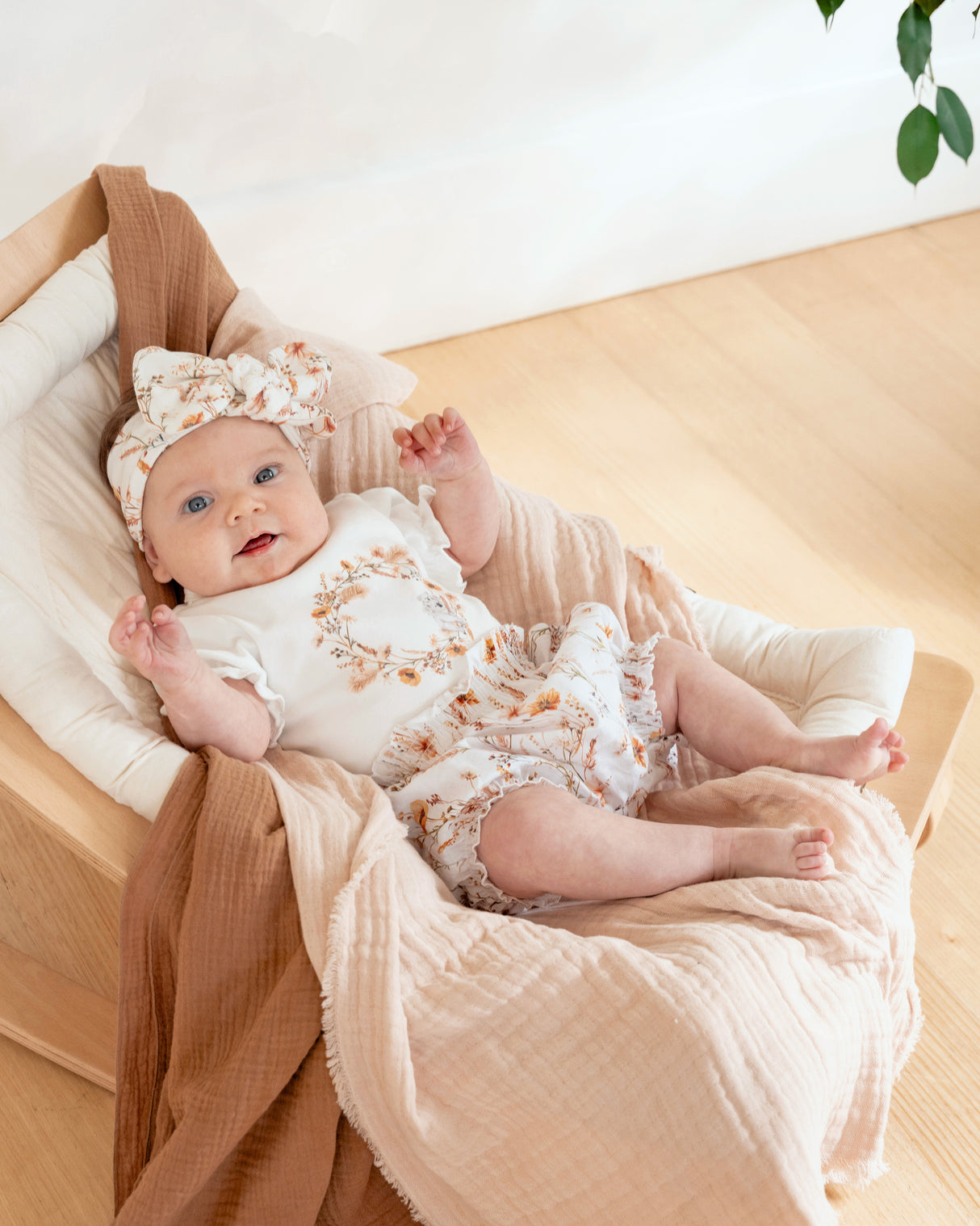 Minihaha Taylor Organic Floral Koala Bodysuit