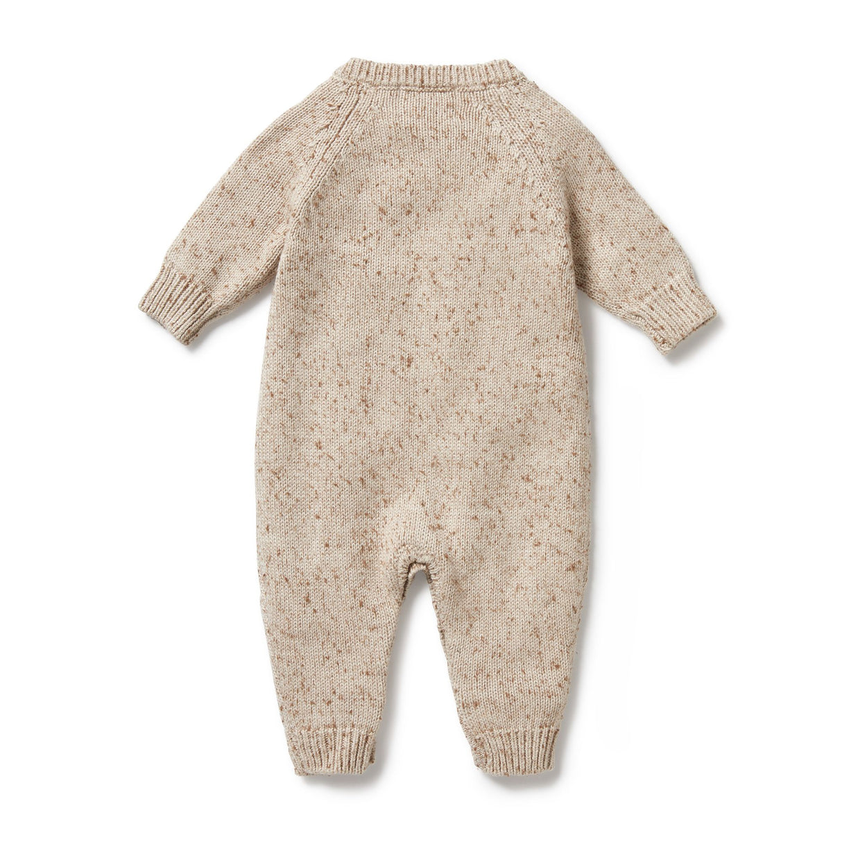 Wilson + Frenchy Knitted Cable Growsuit - Almond Fleck