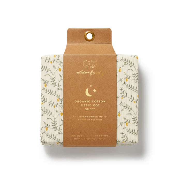Wilson + Frenchy Lemon Leaf Organic Cot Sheet