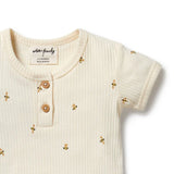 Wilson + Frenchy Bee Mine Organic Henley Bodysuit