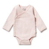 Wilson + Frenchy Cantaloupe Organic Stripe Rib Kimono Bodysuit