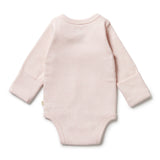 Wilson + Frenchy Cantaloupe Organic Stripe Rib Kimono Bodysuit