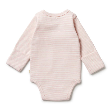 Wilson + Frenchy Cantaloupe Organic Stripe Rib Kimono Bodysuit