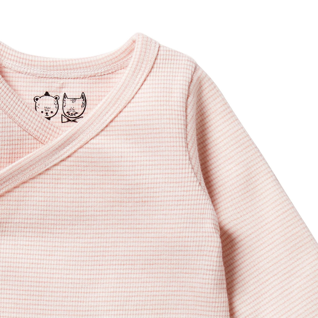 Wilson + Frenchy Cantaloupe Organic Stripe Rib Kimono Bodysuit