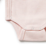Wilson + Frenchy Cantaloupe Organic Stripe Rib Kimono Bodysuit