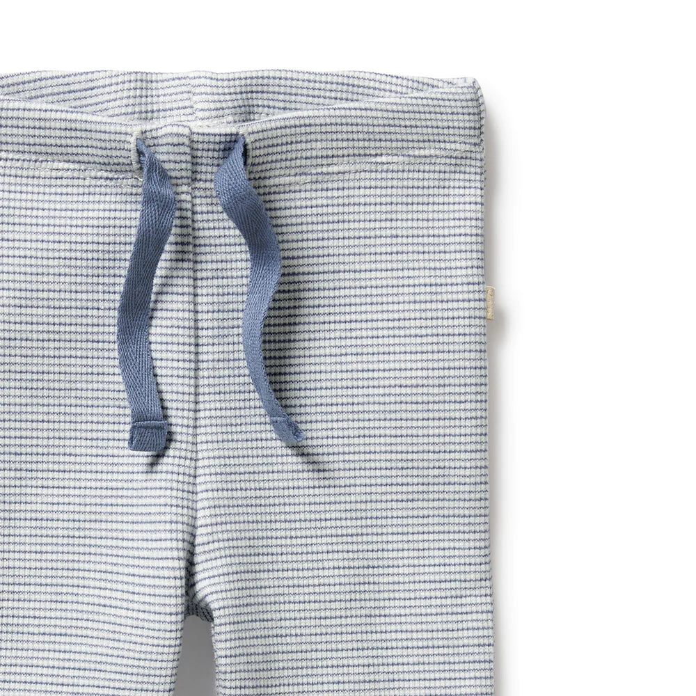 Wilson + Frenchy Organic Stripe Rib Legging - Rain Drop