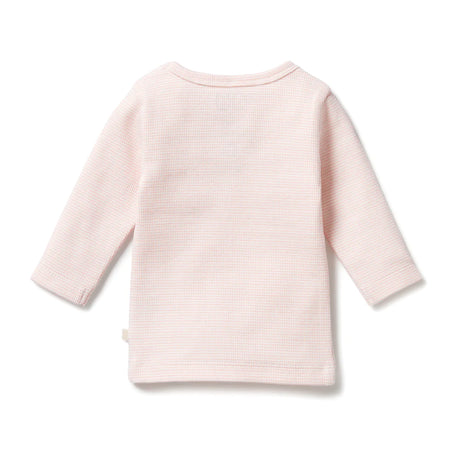 Wilson + Frenchie Organic Stripe Rib Long Sleeve Top - Cantaloupe