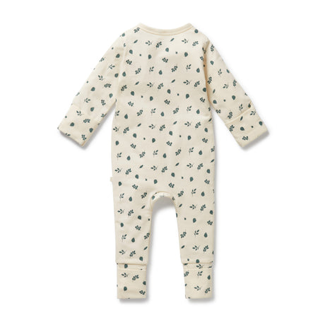Wilson + Frenchy Organic Cotton Jersey Zipsuit - Twilight Leaf