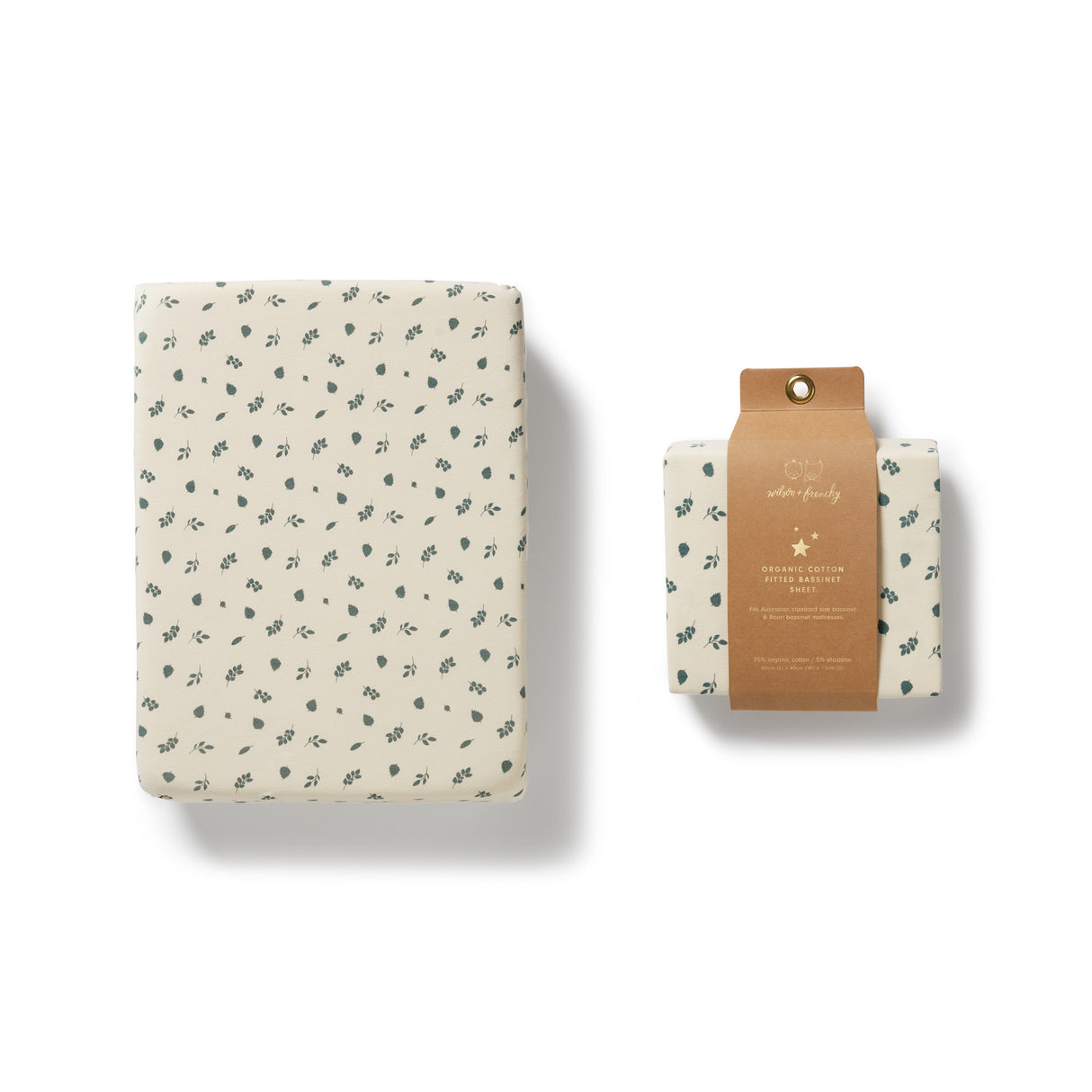 Wilson + Frenchy Organic Cotton Jersey Fitted Bassinet Sheet - Twilight Leaf