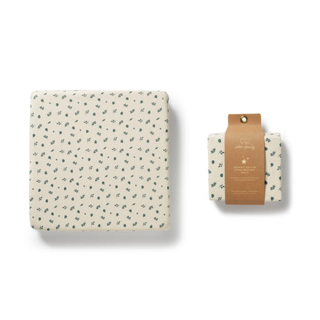 Wilson + Frenchy Organic Cotton Jersey Fitted Cot Sheet - Twilight Leaf