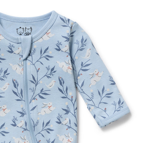 Wilson + Frenchy Bunny Whistle Organic Zipsuit With Feet