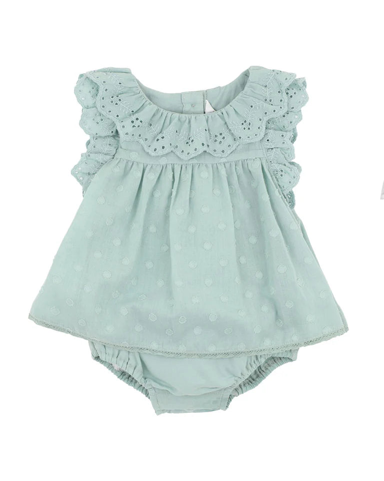 Minihaha Anya Dobby Overlay Bodysuit - Dusky Sage