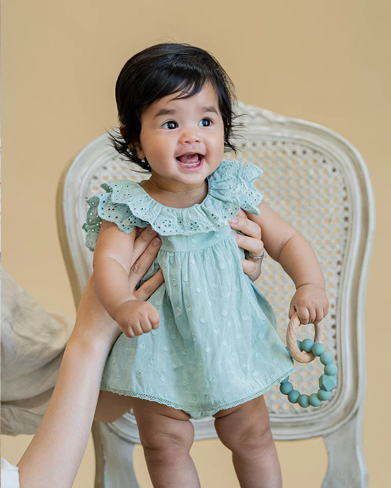 Minihaha Anya Dobby Overlay Bodysuit - Dusky Sage