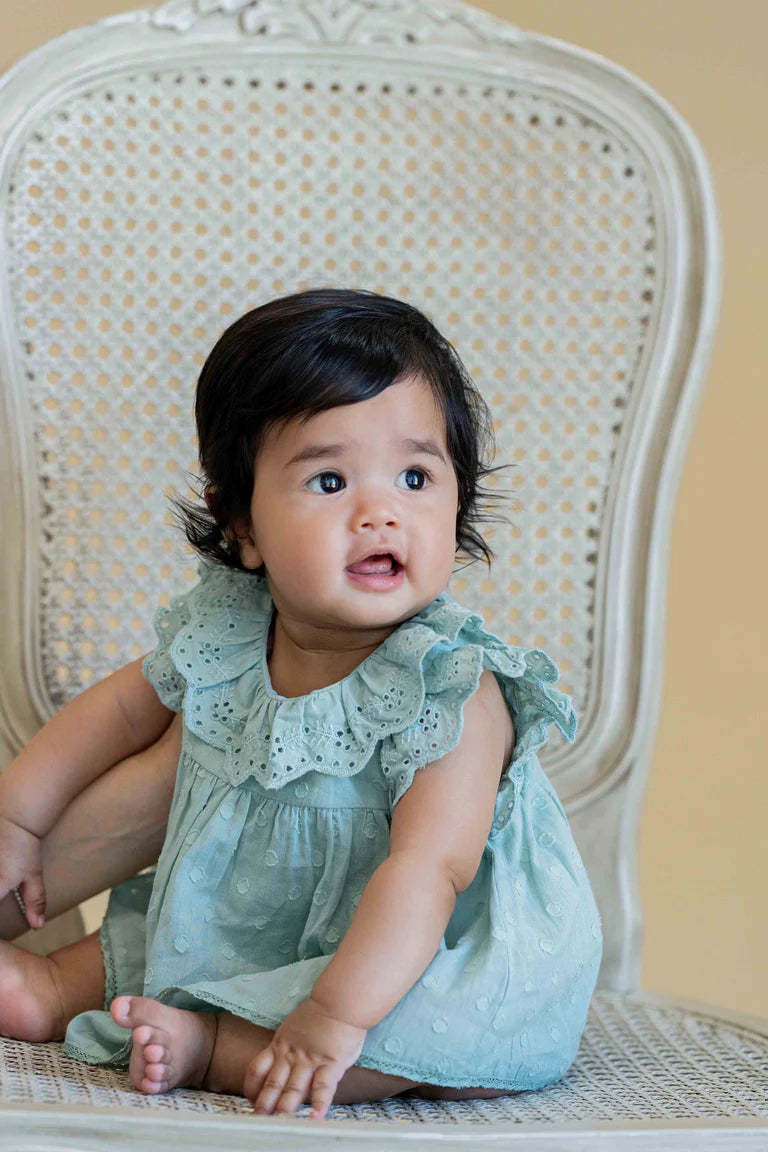 Minihaha Anya Dobby Overlay Bodysuit - Dusky Sage